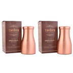 Tambra Copper Bedroom Jar with Inbuilt Glass | Carving Design | Handcrafted, Leakproof, Jointless | Ayurvedic Benefits, Antioxidant Properties | 1200 ml (Pack of 2)