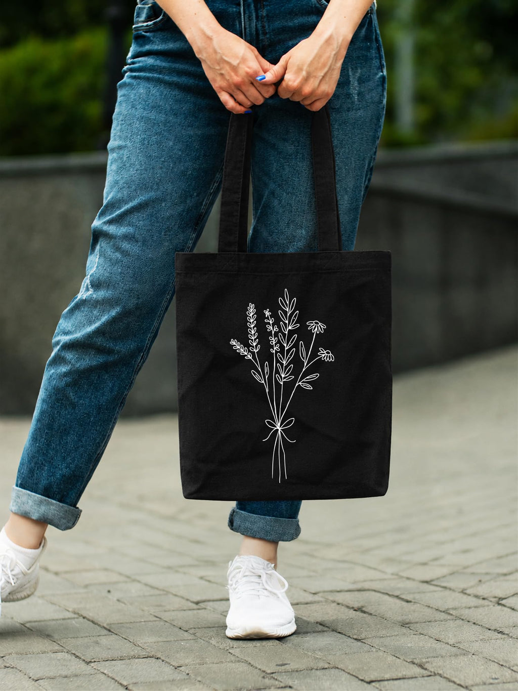 DOODLE Canvas Tote Bag for Women with Zip – Poly Cotton Shoulder Bag with Outer Zip & Inner Pocket for College, Office, Shopping & Travel