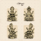 Shilpkala 5 Inch Kamal Saraswati Brass Idol with Veena for Study Table, Learning & Gift