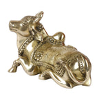 ARTVARKO Brass Cow Kamdhenu Gau MATA Idol, Vastu Nandi Pooja Decor Gift Gold Color 7.5 Inch