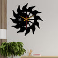 VIBECRAFTS Sun Flames Wooden Wall Clock Wood Wall Clock for Home Decor, Office, Living Room, Bedroom, Cafe's, Gift (WWCVC1Pcs_10008N)