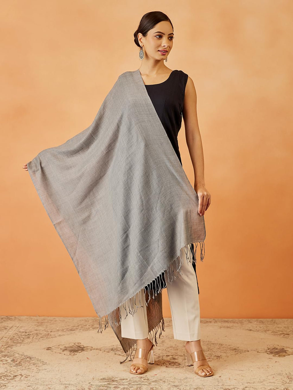 Pashmoda Women Rahmat Fine Wool Melange Stole (Size 28x80 Inches)