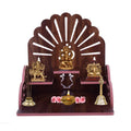 Om Shree Fully Handmade Beautiful Wooden Home and Office Temple/Pooja Mandir(28 x 28 x 26 cm) (Dark Brown 2)