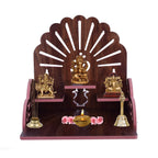Lakhaji Mangal Beautiful Wooden Pooja Stand for Home Temple, Gold