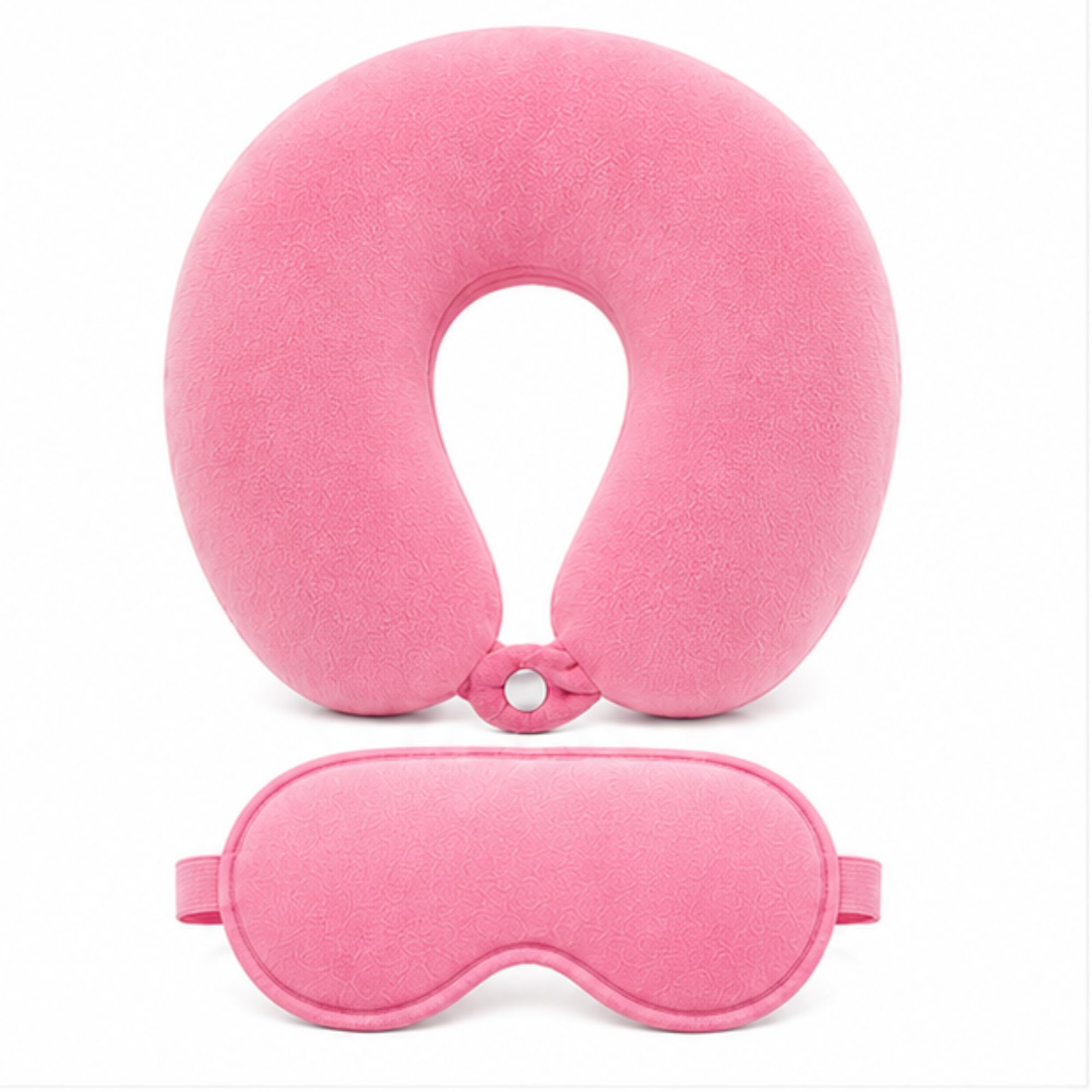 ONOTIC Kids Travel Neck Pillow, Comfort Support for Boys Girls, Neck Pillow for Girls Boys, Travel Accessories (Pig with Eyes Mask)