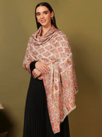 Pashmoda Women Gulraiz Kaani Wool Blend Kashmiri Shawl (Size: 40x80in, 101x203cm) RSS43