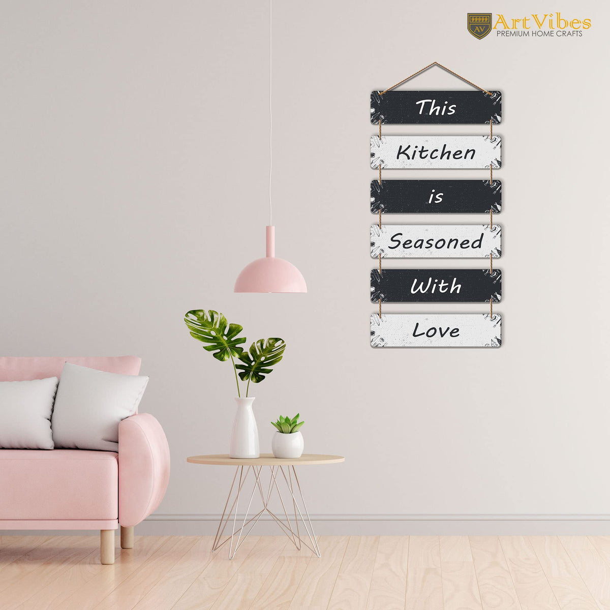 Artvibes Decorative Wall Hanging Wooden Art Decoration item for Living Room | Bedroom | Home Decor | Gifts | Quotes Decor Item | Wall Art For Hall | Mdf Wall Decoration, Set of 6 (WH_3202NR)