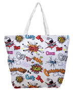 JEH BAGS Cotton Jute Shoulder Bag|Folding Button Bag|Printed Tote Shopping Bags|Market Travel large Bag - 52 x 2 x 45.5 cm