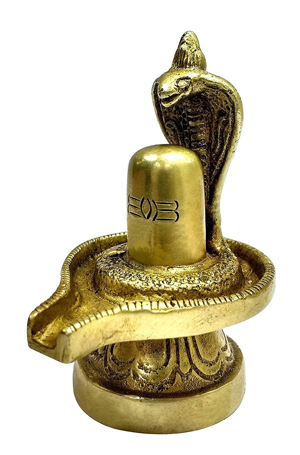 ARTVARKO™ Brass Metal Shivling for Pooja Small Size Shiv Ling Statue Idol Puja Gift Purpose Home Décor Mandir Temple Vastu Showpiece Height 3 Inches