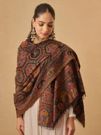 Pashmoda Women Darbari Kaani Wool Blend Kashmiri Shawl (Size: 40x80in, 101x203cm) RSS41