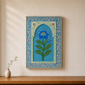 ATRANGI STUDIO Neelkamal Handpainted Wooden Wall Frame | Rajasthani Traditional Craft | Decorative Floral Wall Hanging Art for Living room, Bedroom, Office | 12×18 Inch, Blue