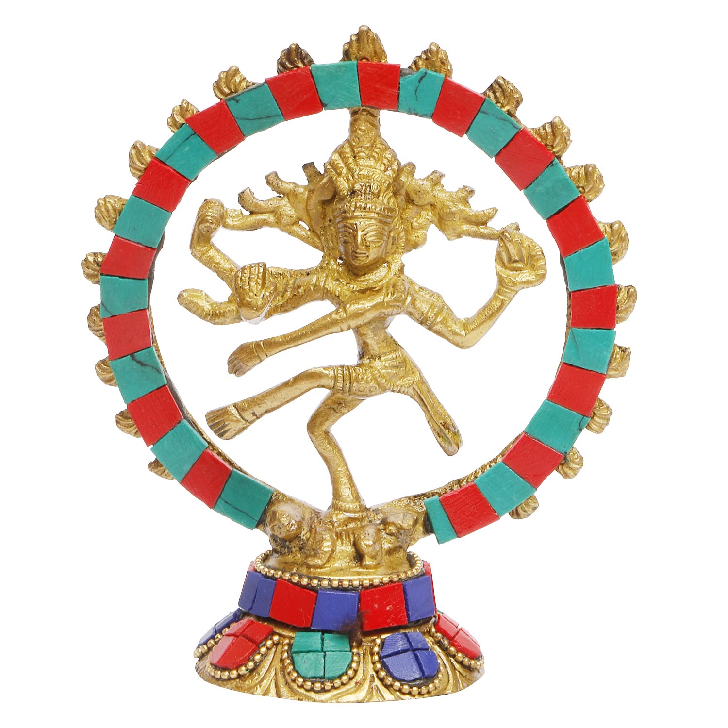ARTVARKO Natraj Statue Handicraft Brass Dancing Natraja Idol Lord Shiva Dance Statue Religious Item for Pooja Room, Home Décor and Diwali Gift Item 5 Inch