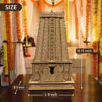 QUEENS CANVAS Wooden Arunachaleswarar Temple Tiruvannamalai 3D Model, 15 inch