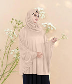 Mehar Hijab's Women's Stylish Hijab Solid Polycotton Feel Good Fabric HANANA Sleeve Hijab Free Size (Wheat)