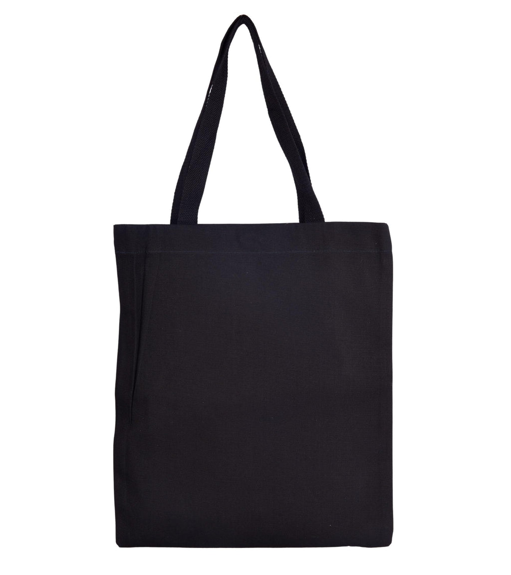 Premsons® The Gossy Shrub Durable Premium Cotton Canvas Tote Bag with Magnetic Button Closure for Shopping, Travel, Beach, Camping, Outdoor Activities (Versatile, Black)