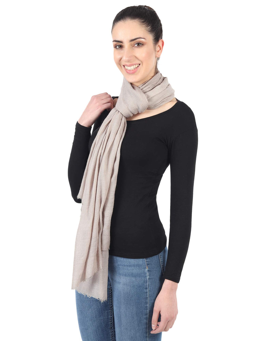 MUFFLY Fine Blended Ultra Soft & Warm Wool Silk Unisex Pashmina Shawl, Stole & Wrap with Hanger
