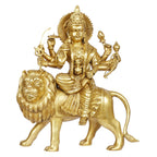 ARTVARKO Brass Durga Maa Sherawali MATA Devi Goddess Sitting on Lion Statue Idol for Home Décor Puja Temple Mandir Showpiece Gifts 17 Inch