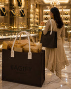 SAVNKITA Bagify by Harly Premium Felt Tote Bag for Shopping & Office,Coffee