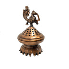 Kridaykraft Metal Copper Color Finish Dhoop Dani | Bakhoor Holder | Loban Burner | Incense Holder, for Poja Room