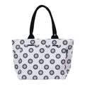 AQVA Cotton Canvas Tote Bag for Women with Side Pockets| Trendy Stylish Multipurpose Handbag with Zipper | Shoulder Bag for Shopping, Travel and Work | Sparkler, White