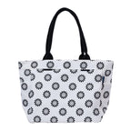 AQVA Cotton Canvas Tote Bag for Women with Side Pockets| Trendy Stylish Multipurpose Handbag with Zipper | Shoulder Bag for Shopping, Travel and Work | Sparkler, White