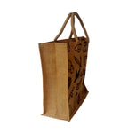 Indian Bazaar Tote Jute Shopper Burlap Sturdy Cotton Handle Eco Friendly Market Spacious Gusset Unisex Multiple Use Bag .Health Inspiration Elegant Fruit Print
