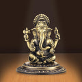 Shilpkala 2.2 Inch Brass Ganesh God Idol with Cobra Belt for Home & Office, Pooja, Table Decor, Worship & Gift