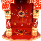 Apka Mart The Online Shop Pooja Temple Hanging | God Temple for Home | Wooden Mandir Stand | Puja Unit Small Wall Mounted with Detachable Gumbad - for Ghar, Office & Shop - 11 Inch