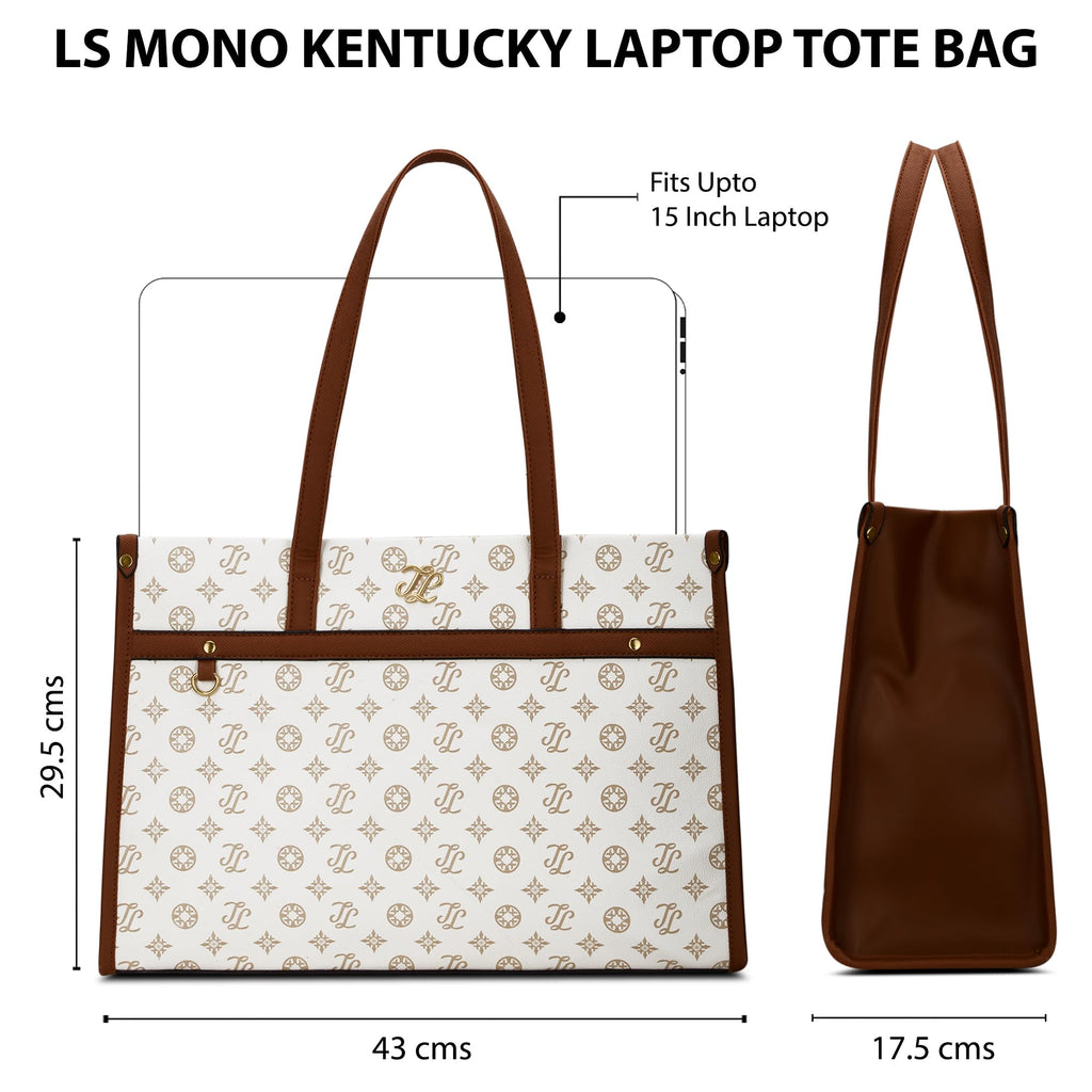 Lavie Signature Women's Kentucky Monogram Tote Laptop Bag | Tote Laptop Bag for Work | Ladies Purse | Stylish Shoulder Bag | Gift for Women