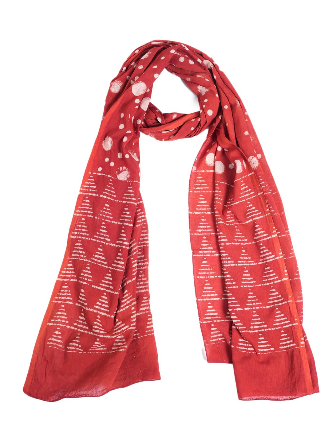 Gutthi Women's Cotton Stoles | Scarf Lightweight & Comfortable for All Seasons, Size (100X180 CM) (Red)