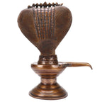 ARTVARKO Big Brass Metal Shivling Idol Murti with Sheshnag Statue for Diwali Gift and Home Mandir Temple Decor Showpiece Height 14 Inches