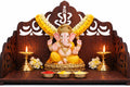 Fliptic Wooden Mandir for Home Temple | Compact Pooja Mandir for Home & Office | Wooden Puja Ghar Stand for Prayer Room | Small Devghar Temple for Decor & Daily Worship