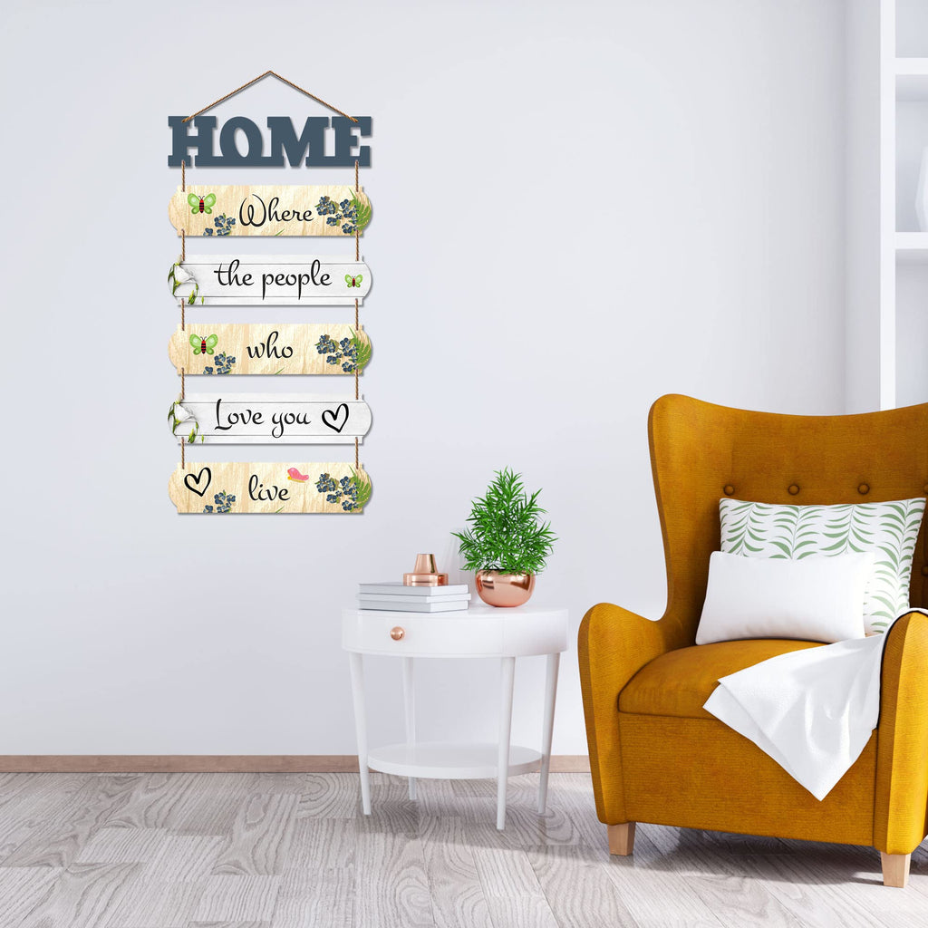 Artvibes Home Where The People Love You Live Wooden Wall Hangings Decor | Quotes Decor Item | Home Quotes Wall Hanging | Modern Decor Items | Wall Poster | Artworks Hangings | Unique Gift (WH_6607N)
