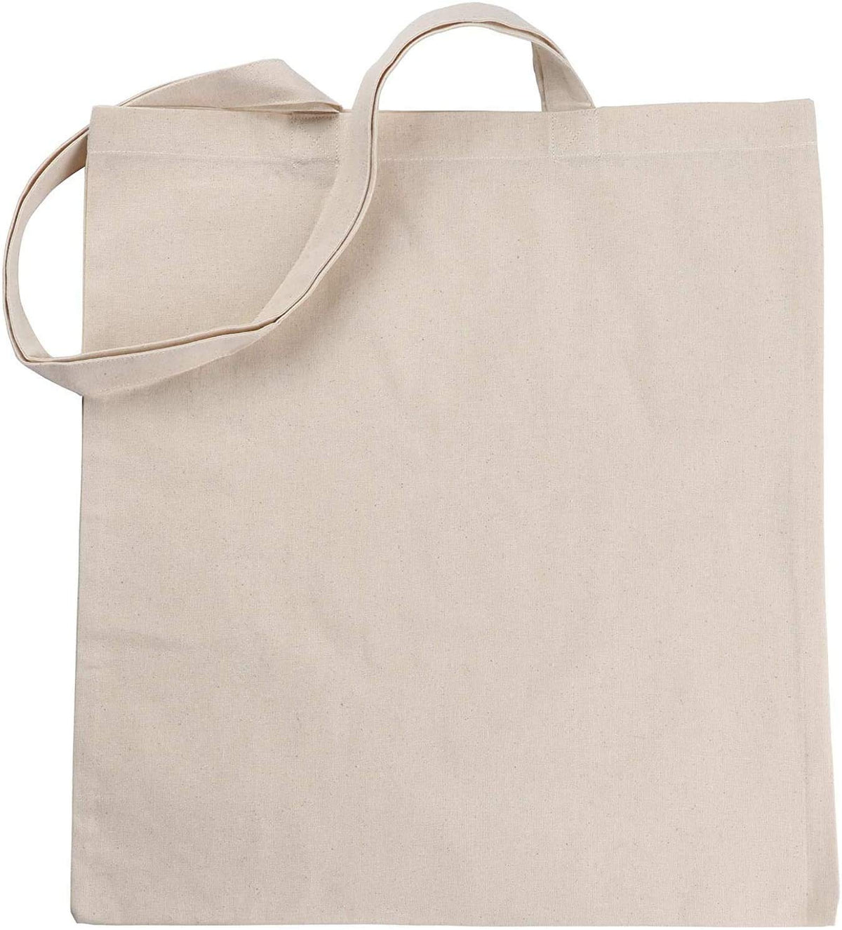 ECOFACTORYDIRECT 12 Pack NATURAL Color Cotton Bag - 15 X 16 reusable grocery bags 5.5 oz cotton canvas tote eco friendly super strong reusable washable (NATURAL, 12)