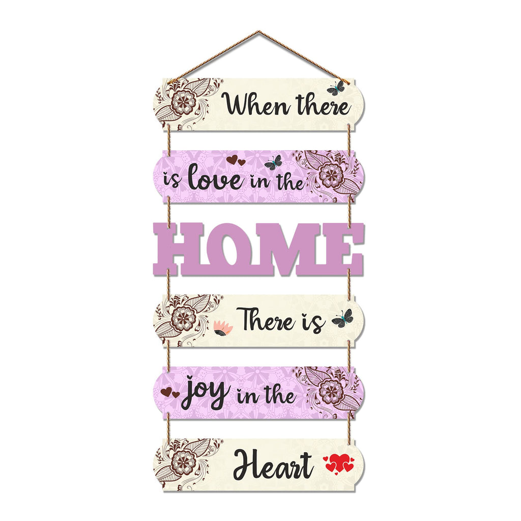 Artvibes When There Is Love In The Home Decorative Wall Art MDF Wooden Wall Hanger for Home | Decor Hanging Ornaments | Modern Decor Items | Wall Poster | Artworks Hangings | Unique Gift (WH_6606N)
