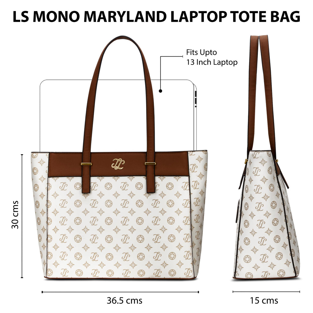 Lavie Signature Women's Maryland Monogram Tote Laptop Bag | Tote Laptop Bag for Work | Ladies Purse | Stylish Shoulder Bag | Gift for Women