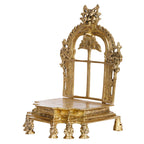 ARTVARKO Brass Kirtimukha Throne Pooja Singhasan Chowki Prabhavali for Idol Seat Prabhawal Peedam Idol God Stand Pooja for Idols 12 Inch