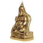 SVARUP Brass Kuber Sitting Statue Yantra Showpiece Vastu Remedy Shri Kubera Idol for Good Luck Money and Feng Shui Gold Color Height 4.5 inch