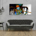 VIBECRAFTS Canvas Paintings for Living Room Drawing Room Canvas Wall Painting of Radhe Shyam in Forest for Homedecore|Office|Gift|Livingroom|Bedroom(PTVCH_2395NV)(48 x 24 Inches)
