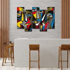 VIBECRAFTS Premium 5 Pieces Wall Painting of Abstract Faces For Home|Office|Living Room|Gift (PTVC5Pcs3_7502)