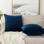 Khooti Velvet Cushion Cover, 22x22 (Blue)(Pack of 5)