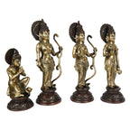 ARTVARKO Antique Brass Ram Darbar Statue Shree Ram Ji Sita Laxman Hanuman Home Décor Puja Bhagwan Idol Murti for Mandir Temple 12 Inches