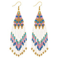 KRITAARTH Handmade Boho Seed Bead Earrings for Women | Multicolor Long Dangle Drop Earrings | Premium Handcrafted Beaded Statement Earrings | Ethnic, Western, Party Fashion Jewellery for Girls & Women