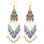 KRITAARTH Handmade Boho Seed Bead Earrings for Women | Multicolor Long Dangle Drop Earrings | Premium Handcrafted Beaded Statement Earrings | Ethnic, Western, Party Fashion Jewellery for Girls & Women