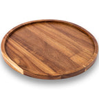 GENRICE 11.5 Inches Candle Holder Tray Home Decor, Round Wood Tray for Coffee Table, Small Wooden Serving Tray, Decorative Trays for Home Decor