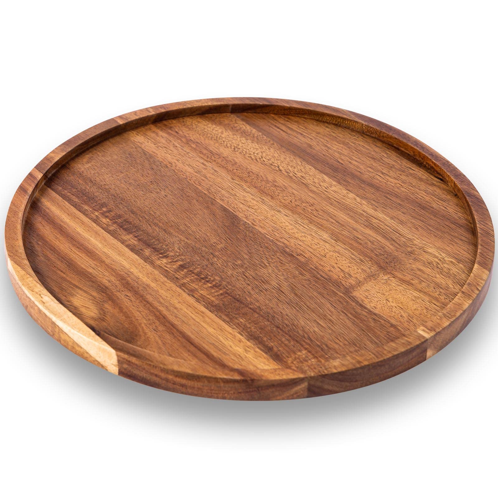 GENRICE 11.5 Inches Candle Holder Tray Home Decor, Round Wood Tray for Coffee Table, Small Wooden Serving Tray, Decorative Trays for Home Decor