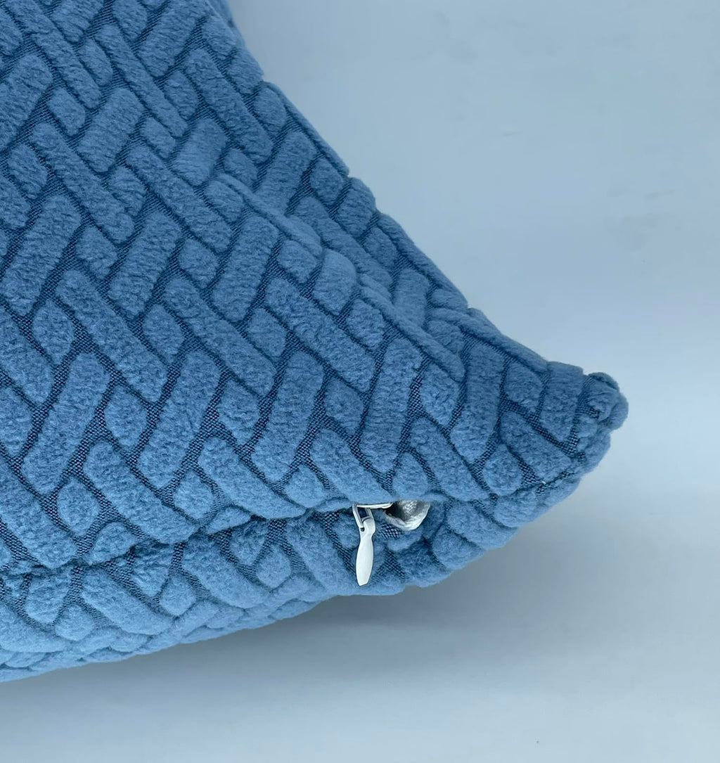House of Quirk Polar Fleece Fabric Cushion Cover with Zipper Pack of 2 (Sky Blue, 45 x 45 cm)