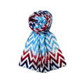 FAHABO Scarf for Women Stylish Printed Cotton Soft Stole | Hijab Scarf | Headscarf | Neck Scarf | Wraps (Blue, Red) Size: 73 L x 35 W