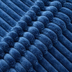 AWARD VELVETS Premium Faux Rabbit Fur Plush Luxury Soft Fluffy Striped Decorative Throw Pillow/Cushion Covers for Sofa, Couch, Living Room - (Navy Blue, 24 x 24 inch) Set of 1