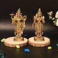 ARTVARKO Brass Laxmi Narayan Murti for Home Puja Handmade Standing Lakshmi Vishnu Idol Decor Gift Showpiece Figurine 6 Inch.